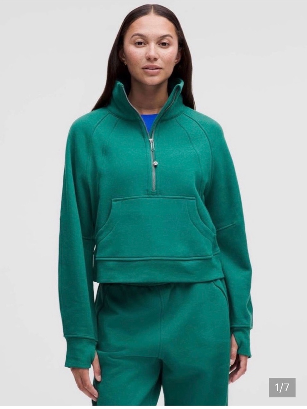 lululemon athletica oversized Funnel Neck Scuba Teal Size XS